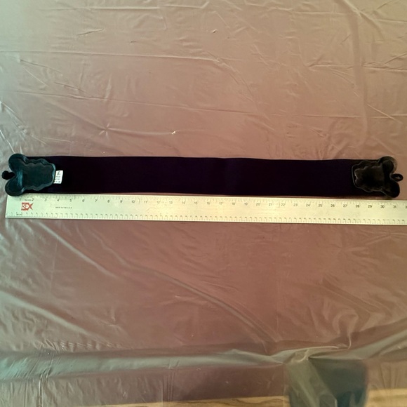 Vintage Black 3” Wide Belt with Ornate Buckle and Stretch Back - Picture 5 of 7